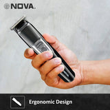 Nova NHT 1076 Cordless: 30 Minutes Runtime Trimmer for Men (Black)
