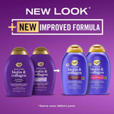 OGX Thick & Full + Biotin & Collagen Volumizing Shampoo for Thin Hair, Thickening Shampoo with Vitamin B7 & Hydrolyzed Wheat Protein, Paraben-Free, Sulfate-Free Surfactants, 385ml