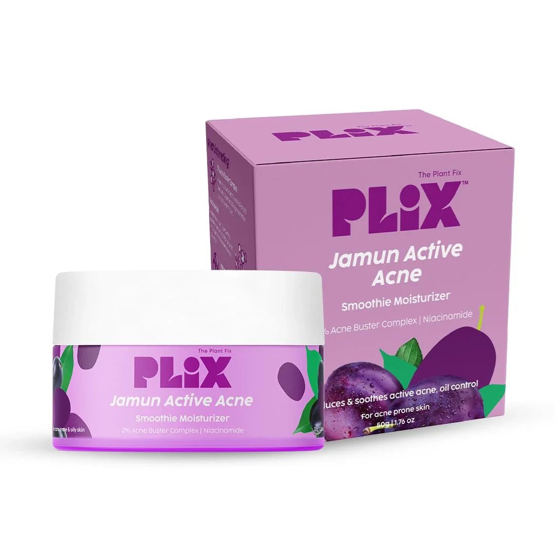 plmisj - PLIX - THE PLANT FIX 2% Niacinamide Jamun Moisturizer, Helps Reduce Pimples with 2% Acne Buster, For Oily and Acne Prone Skin, With Witch Hazel & Jamun Extract (50 gm) - Looknstyle