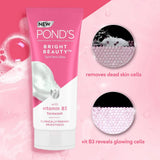 POND'S Bright Beauty Anti-Dullness & Brightening Facewash with Niacinamide | For Glass-Skin Like Shine and with 4X Visibly Brighter Skin, 150gm