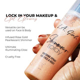 L.A GIRL Women Rose Gold Shimmer Finishing Spray For Face And Body,Brightening & Illuminating Glow,Infused With Pearlescent Shimmer,Specially Formulated For Glowing Skin,Setting Spray For Makeup-80Ml