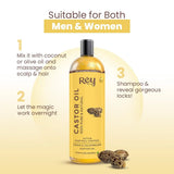 Rey Naturals Cold Pressed Extra Virgin Castor Oil For Hair Growth - 200ml