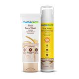 Mamaearth Radiant Rice Glow Combo |Rice Face Wash-100 ml & Rice Water Dewy Sunscreen-50g