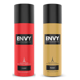 ENVY Fiery Deo & Rush Deo | Long Lasting Deodorant Set for Men-120ml (Pack of 2)