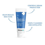 The Derma Co 1% Salicylic Acid Gel Face Wash with Salicylic Acid & Witch Hazel for Active Acne - 100 ml