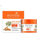 Biotique Sun Shield Sandalwood 50+SPF UVB Sunscreen Ultra Protective Face Cream (50g)