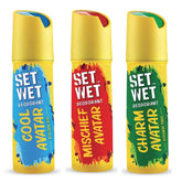 Set Wet Cool Avatar Mischief Avatar & Charm Avatar Deodorant for men, 150ml (Pack of 3)
