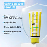 SunScoop Brightening Daily Cream Sunscreen SPF 50 With Niacinamide + Alpha Arbutin for Radiant Skin | Ideal for All Skin Type | 45g