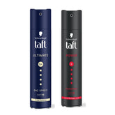 Schwarzkopf Taft Power Hair Spray With Caffeine Formula & Taft Ultimate Hair Spray For Hair With Crystal Shine 250ml