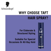 Schwarzkopf TAFT Ultimate Hair Spray For Hair With Crystal Shine | Hold 5+ For 72H hold (250ml)