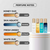 belunse - Bella Vita Luxury Unisex Eau De Parfum Gift Set 4 x 20ml for Men & Women with SKAI, FRESH, WHITEOUD, HONEY OUD Perfume|Long Lasting EDP Fragrance Scent - Looknstyle