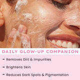 Hyphen 10% Rice Water Brightening Face Wash | With 1% Vitamin C, 0.5% Glycolic Acid & Yuzu Extract | Reduces Dark Spots & Pigmentation | For All Skin Types | Gentle Cleanser for Women & Men- 200 ml