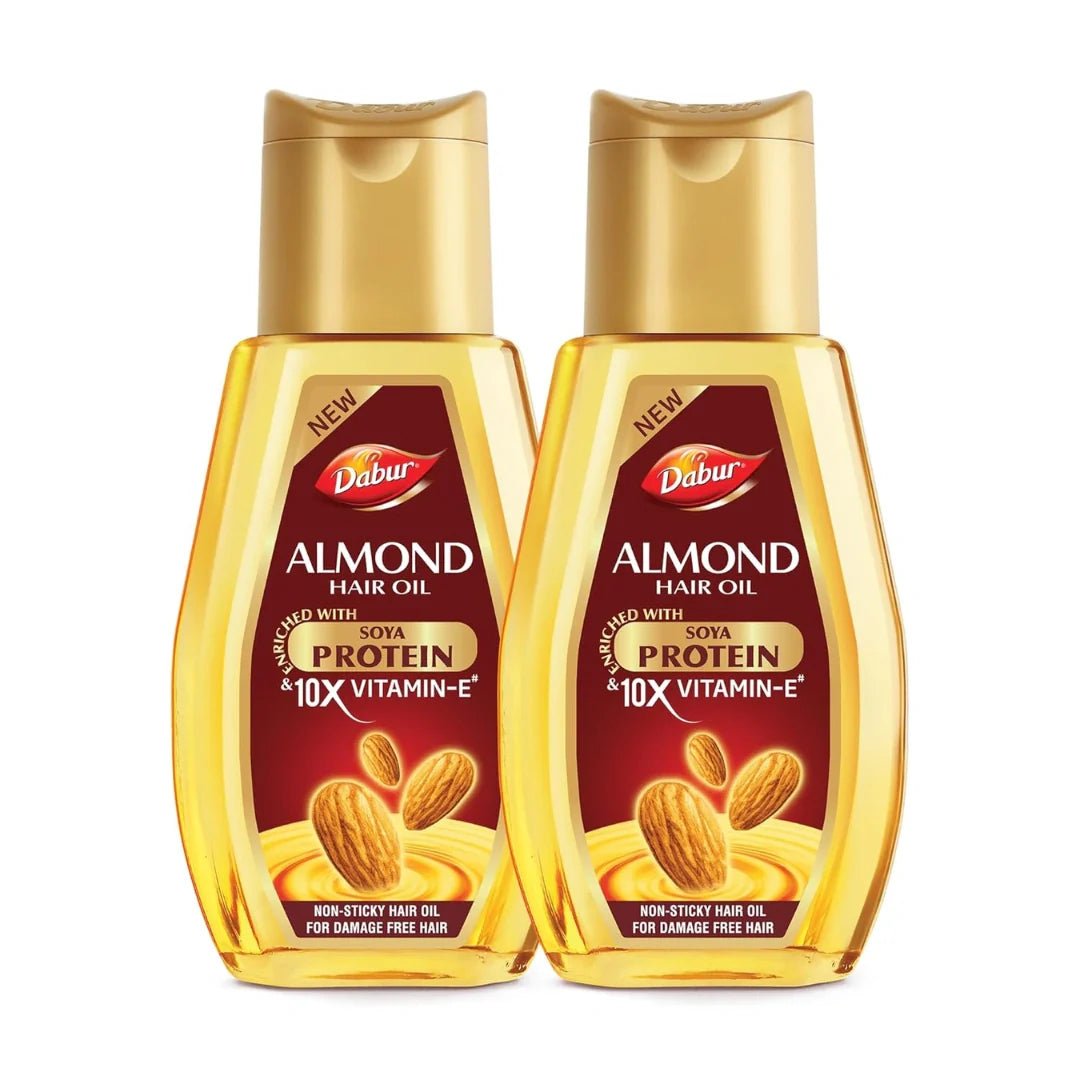 dbalmdol - Dabur Almond Hair Oil - 580ml(290ml*2) | Provides Damage Protection | Non Sticky Formula | For Soft & Shiny Hair | - Looknstyle