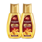 dbalmdol - Dabur Almond Hair Oil - 580ml(290ml*2) | Provides Damage Protection | Non Sticky Formula | For Soft & Shiny Hair | - Looknstyle