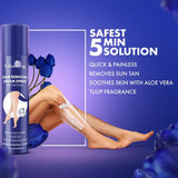 Urban Yog Hair Removal Cream Spray With Tulip Fragrance | Pain-free Body Hair Removal for Women (Blue) (130ml)