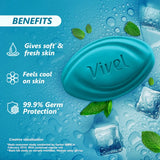 Vivel Cool Mint, Soft Fresh Skin Soap Pack of 4 (150g *4)