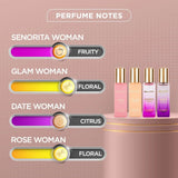 belagiftsetwm - Bella Vita Luxury Woman Eau De Parfum Gift Set 4x20 ml for Women with Date, Senorita, Glam, Rose Perfume|Floral, Fruity Long Lasting EDP Fragrance Scent - Looknstyle