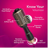 - AGARO HV2179 Hot Air Brush for Hair, Blow Dryer Brush, Volumizer & Styler, 360° Airflow Vent, Oval Barrel for Hair Volume, Charcoal Bristles, Ceramic Coating Brushing Head, 1200W, Gold & Black - Looknstyle