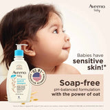 avbawsmp - Aveeno Baby Daily Moisture Wash & Shampoo | Gentle Cleanser for Head to Toe | for Dry & Sensitive Skin 532ml - Looknstyle