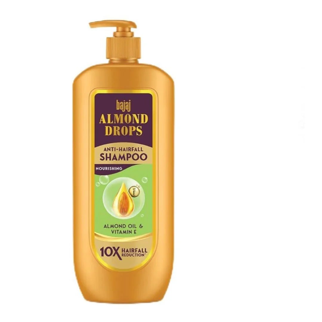 bajsh - Bajaj Almond Drops Anti Hairfall Shampoo with Almond Oil & Vitamin E | For 10X Hairfall Reduction* & Soft, Shiny Hair* | Paraben Free | Ideal for Men and Women - 340ML - Looknstyle