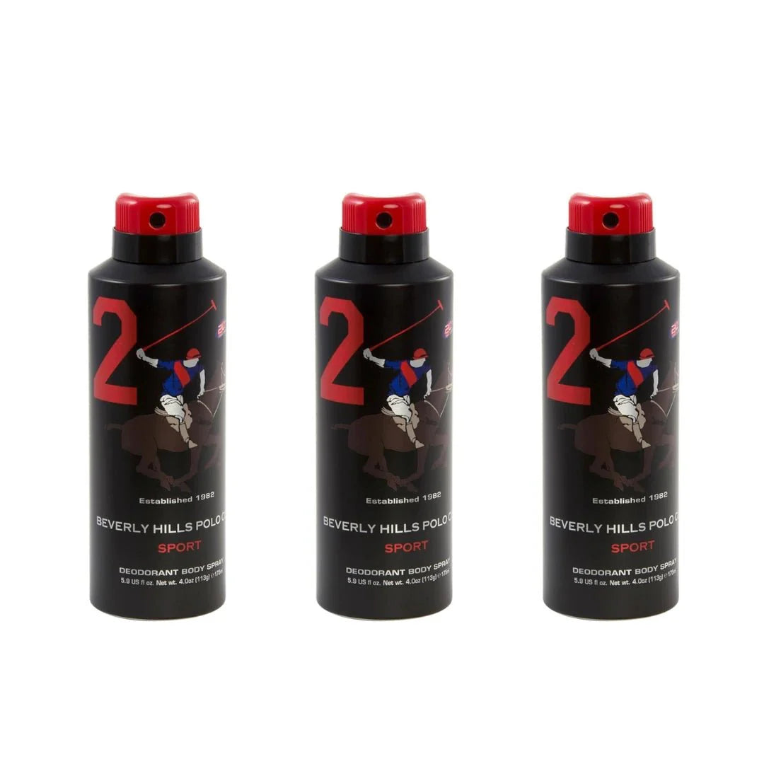Beverly Hills Polo Club No. 2 deodorant for men pack of 3 - Deals999