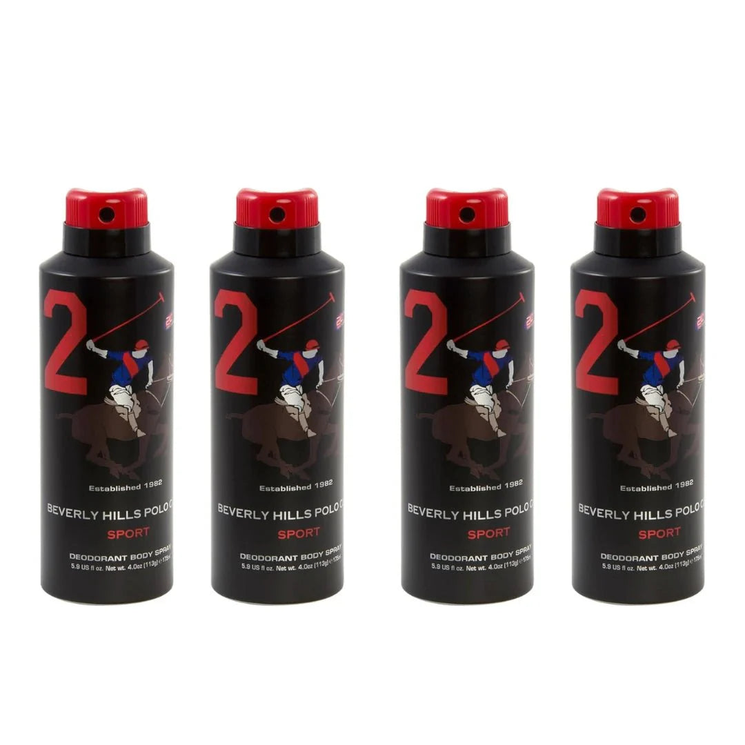 Beverly Hills Polo Club No. 2 deodorant for men pack of 4 - Deals999