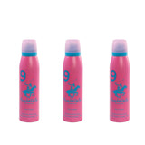 plowmndo93 - Beverly Hills Polo Club No.9 deodorant for women 150ml (pack of 3) - Looknstyle