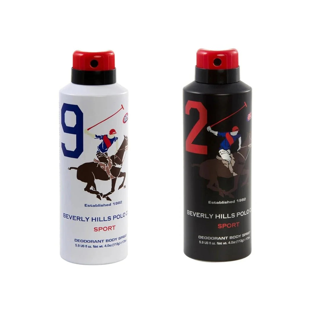 Beverly Hills Polo Club No.9 (Mens) and No.2 (Mens) body spray 175 ml combo - Deals999