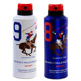 bhpc89deo - Beverly Hills Polo Club Sports No.9 & No.8 Deodorant Combo Pack For Men, 175 ml - Looknstyle