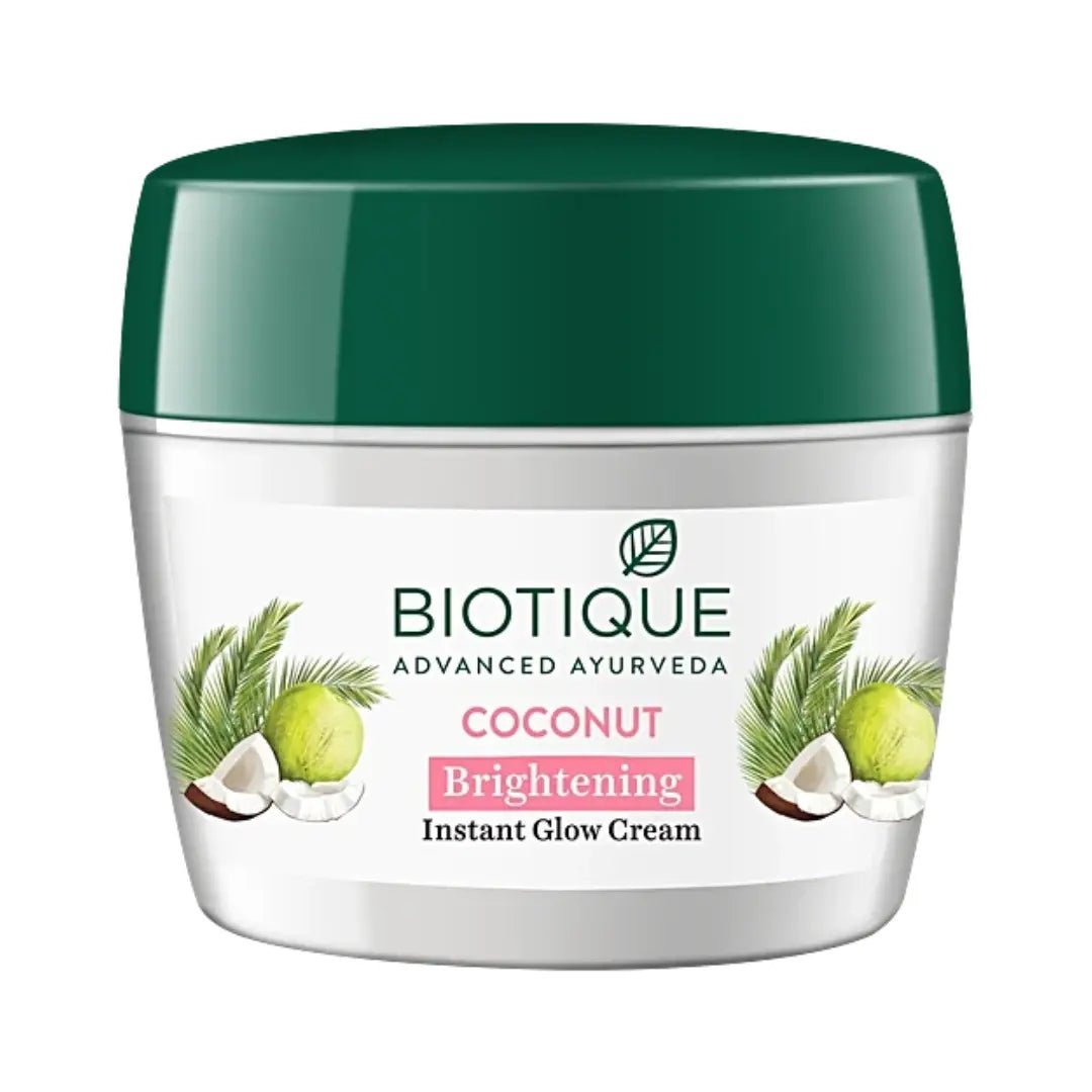 biog - BIOTIQUE Coconut Brightening Instant Glow Cream - For All Skin Types (175g) - Looknstyle