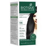 bio38 - Biotique Herbcolor Hair Color 1N - Natural Black (50gm+110ml) - Looknstyle