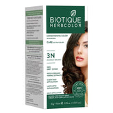 btqhrclr03 - Biotique Herbcolor Hair Color 3N - Darkest Brown (50gm+110ml) - Looknstyle