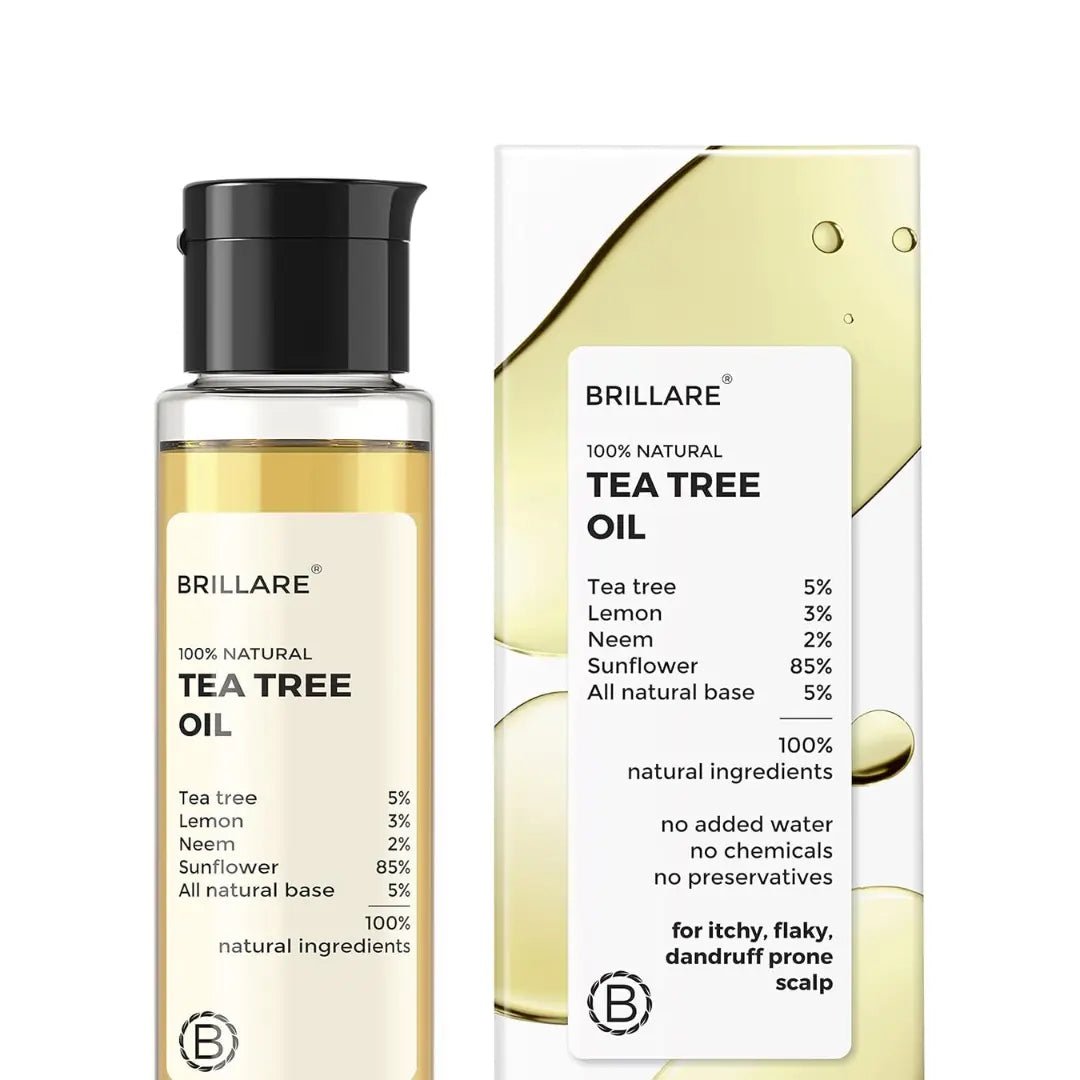 bttho - Brillare Tea Tree Hair Oil, with the Goodness of Lemon & Sunflower Oil, Dry, Itchy Scalp, 100% Natural Hair Oil, 100ml - Looknstyle