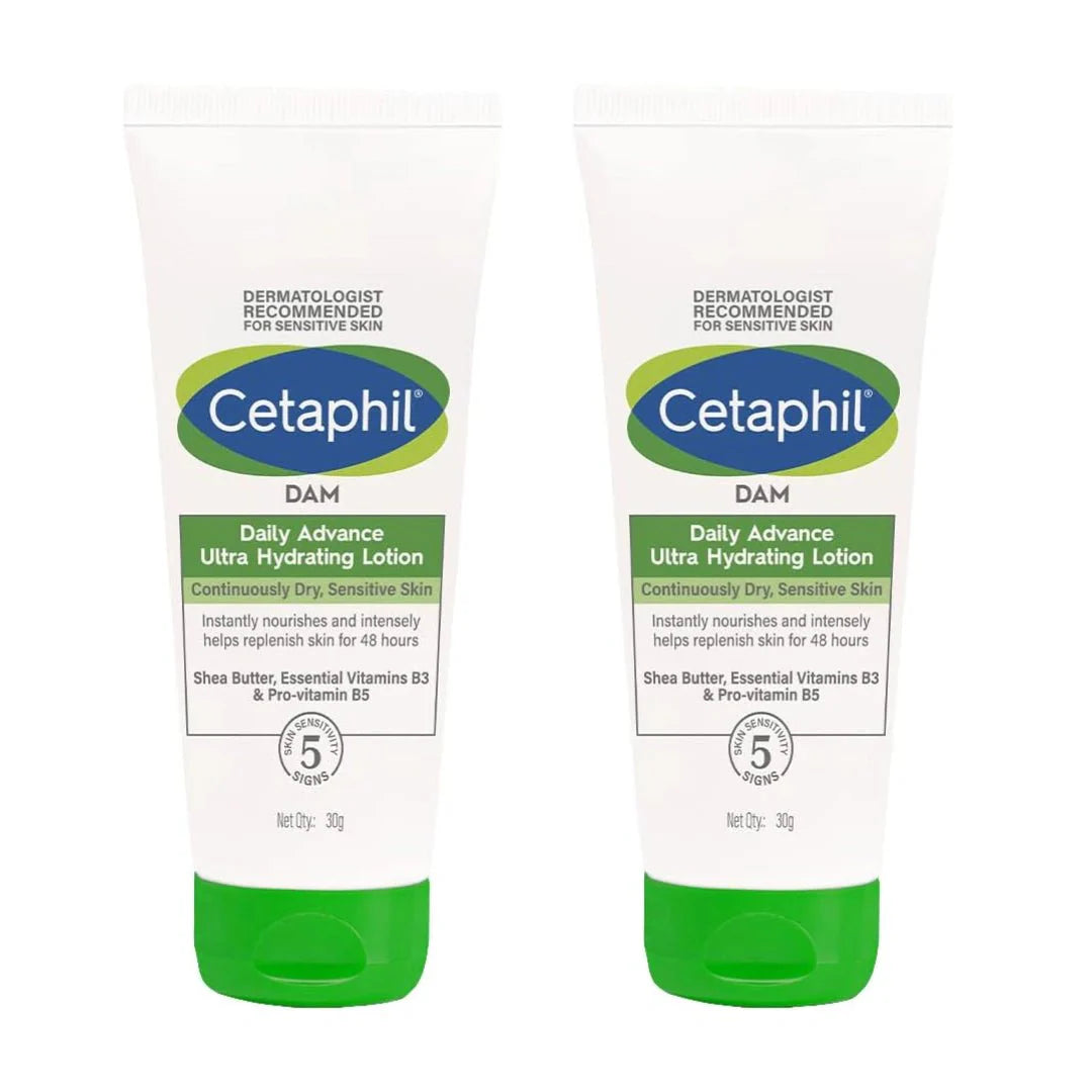 Cetaphil DAM Daily Advance Ultra Hydrating Lotion for Dry, Sensitive Skin| 30g (Pack of 2) - Deals999