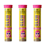 Chicnutrix Glow- 20 Effervescent Tablets| Japanese Glutathione & Vit. C (pack of 3)