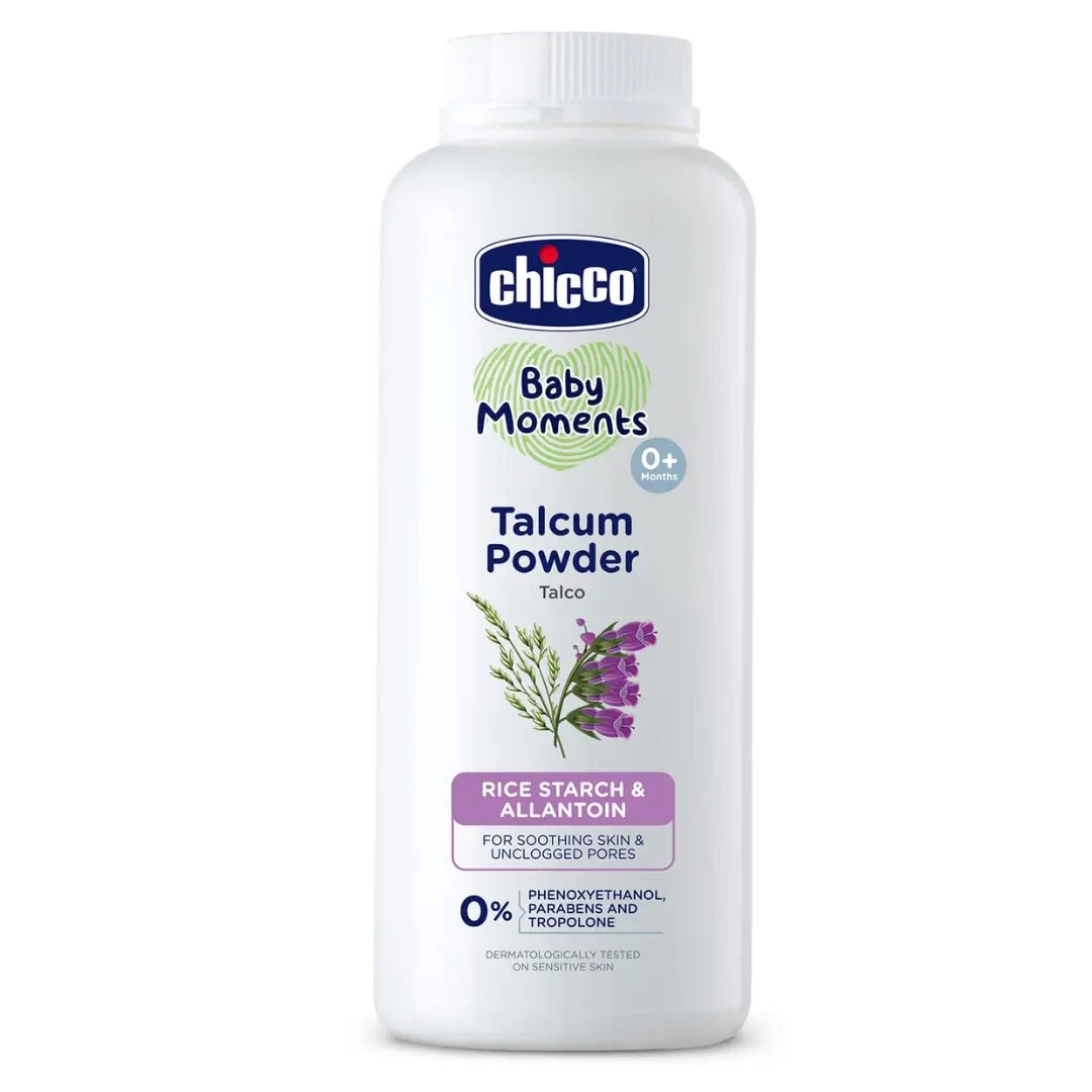 cfterg - Chicco Baby Moments Talcum Powder with Natural Ingredients, Soothes & Moisturises Baby’s Skin, Dermatologically Tested, Paraben Free, Phenoxyethanol Free 0M+ (150 gm) - Looknstyle