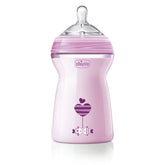 Chicco Natural Feeling 330ml Baby Milk Feeding Bottle with Wide Neck, Anti-Colic for Easy Milk Flow, for Babies & Toddlers 6m+ (Pink)