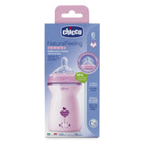 Chicco Natural Feeling 330ml Baby Milk Feeding Bottle with Wide Neck, Anti-Colic for Easy Milk Flow, for Babies & Toddlers 6m+ (Pink)