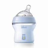 chcbtlblu150 - Chicco Natural Feeling 150ml Baby Milk Feeding Bottle with Wide Neck, Anti - Colic for Easy Milk Flow, for Babies & Toddlers 0m+ (Blue) - Looknstyle