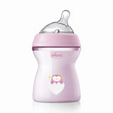 chcbtlpnk250 - Chicco Natural Feeling 250ml Baby Milk Feeding Bottle with Wide Neck, Anti - Colic for Easy Milk Flow, for Babies & Toddlers 2m+ (Pink) - Looknstyle