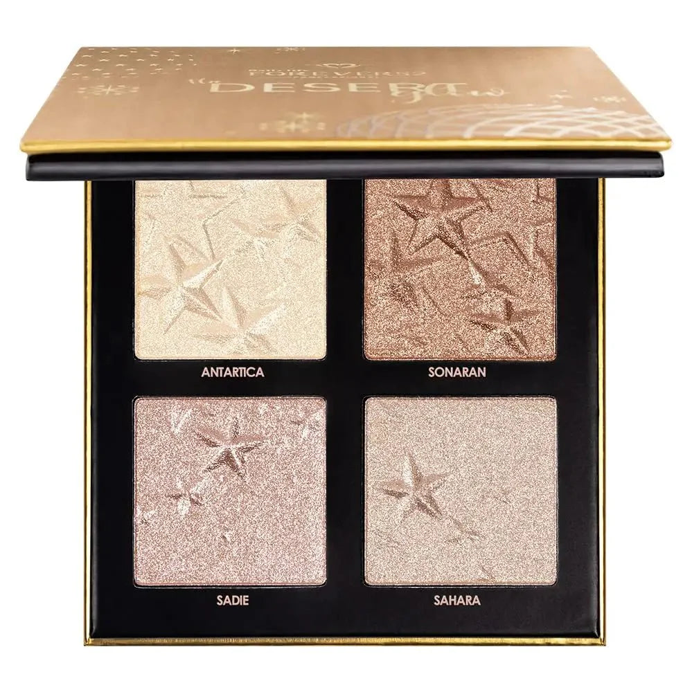 Daily Life Forever52 4 Color Palette Smooth Shine Highlighter Waterproof Long - Lasting Easy - To - Blend Shimmery Powder for Perfect Face Makeup (Desert Glow) DGH002 DGH002 - Deals999
