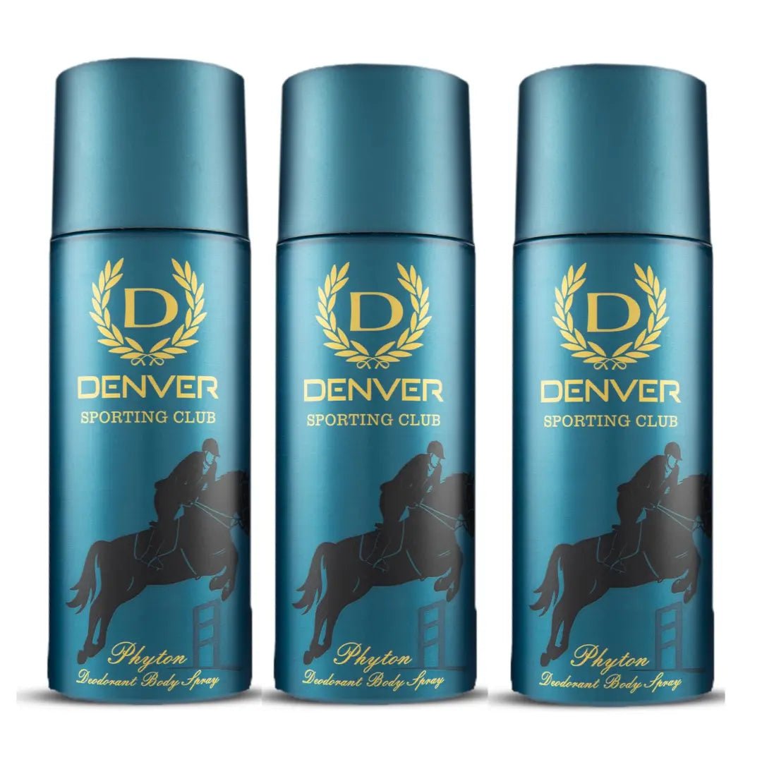 den12 - DENVER Phyton Sporting Club Deodorant - 165ML | Long Lasting Deo for Men & Boys pack of 3 - Looknstyle
