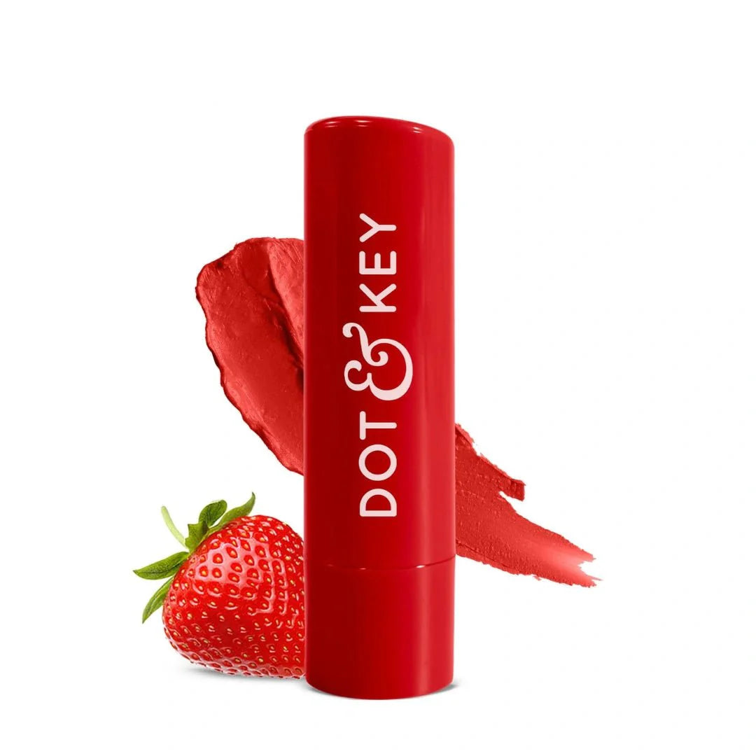 Dot & Key Barrier Repair Hydrating Lip Balm SPF 50+ PA+++, Strawberry Red 4.5 g - Deals999