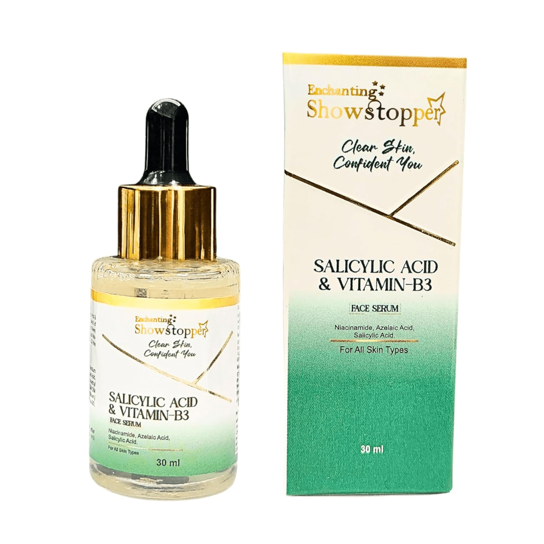 SHOWSTOPPERSALICYLICACID&VITAMINB - Enchanting Showstopper Vitamin B3 (Niacinamide) Face Serum with Salicylic Acid & Neem for Acne Control, Oil Balance & Pore Minimizing | Lightweight... - Looknstyle