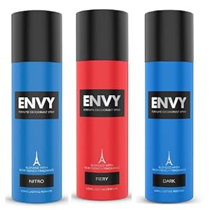 env3 - ENVY Dark, Fiery & Nitro Deo - 120ML Each (Combo Pack of 3) | Long Lasting Deodorant for Men - Looknstyle
