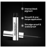 RENEE Midnight Matte Eyeliner Gel, Darkest Black, Long Lasting, Smudge-Proof & Waterproof Formula, One-Swipe-Application with Intense Pigment, Enriched with Vitamin E, Chamomile & Aloe Vera, 2.5ml
