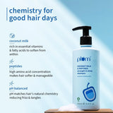 Plum Coconut Milk & Peptides strength & shine shampoo | Contains coconut milk, pea peptide | enhances hair's shine and strengthens hair | Paraben-Free| 100% vegan | 250ml