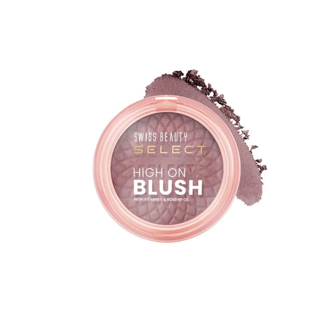 sb04 bruntrose-1 - Swiss Beauty Select High on Blush with Natural Matte Finish | Long - Lasting & Non Transferrable stay | Enriched with Vitamin E & Rose oil | Shades - Burnt Rose, 8gm - Looknstyle