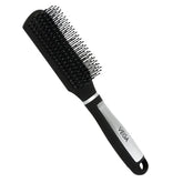 Vega Flat Brush with Black and Silver/Gold Colored Handle and Black Colored Brush Head E14-FB