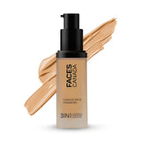 FACESCANADA Flawless Matte FoundatioN|3-In-1 Foundation+Moisturizer Cream For All Skin Types+Concealer|12 Hr Hydration+Spf 18|Hd Matte Coverage|Lightweight|Anti Ageing,Pack Of 1